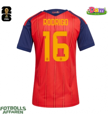Spanien Rodri Hernandez #16 Hemmatröja Kvinnor VM 2026 Kortärmad